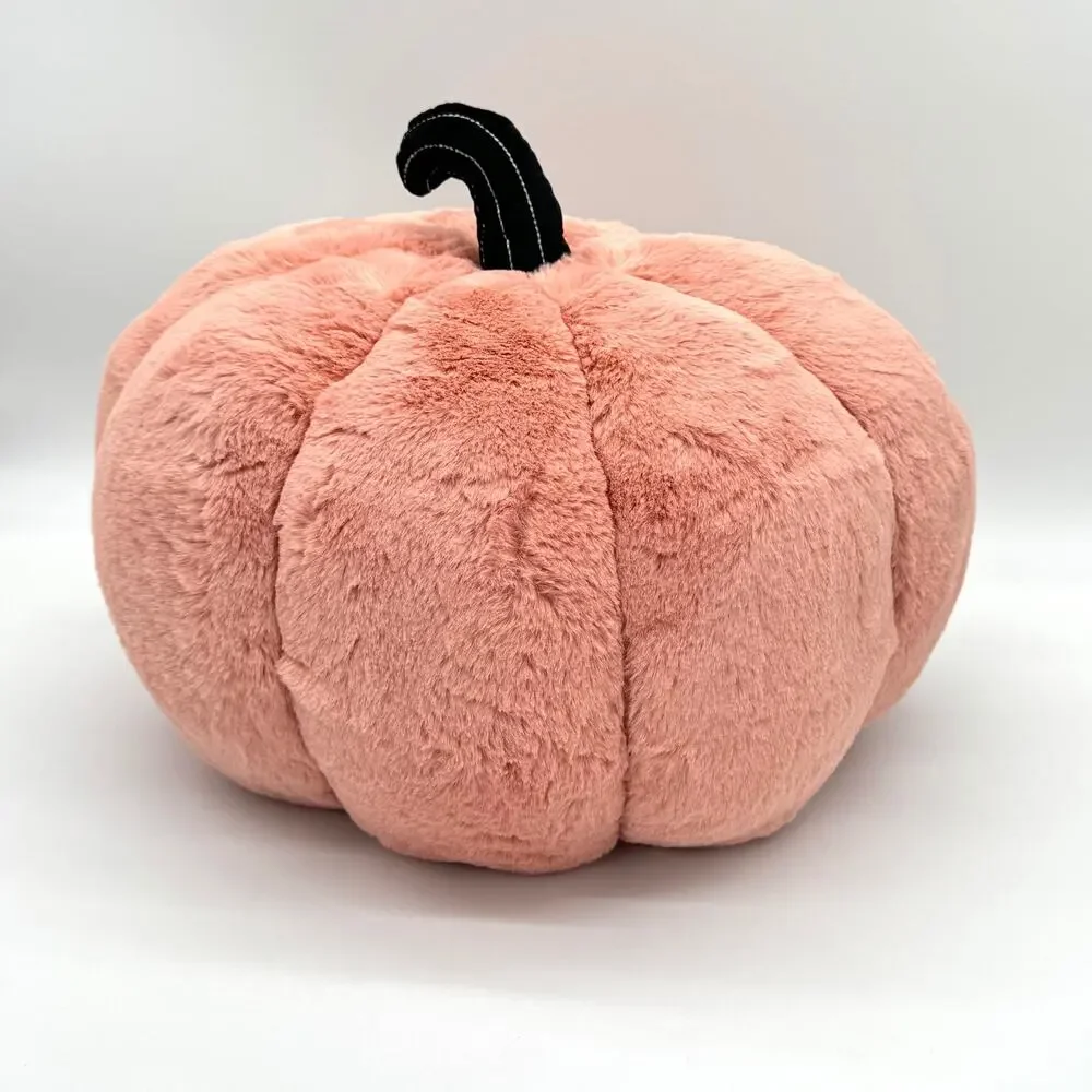 Cupcakes & Cashmere Rosette Pink 3D Koda Jack O Lantern Pumpkin Pillow Halloween